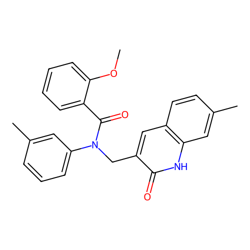 2-methoxy-N-[(7-methyl-2-oxo-1,2-dihydroquinolin-3-yl)methyl]-N-(3-methylphenyl)benzamide structure