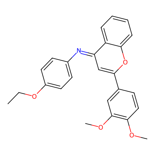 (E)-N-(2-(3,4-dimethoxyphenyl)-4H-chromen-4-ylidene)-4-ethoxyaniline structure