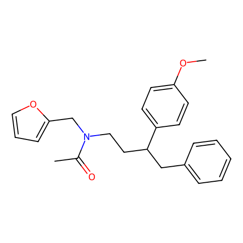 N-(furan-2-ylmethyl)-N-[3-(4-methoxyphenyl)-4-phenylbutyl]acetamide structure