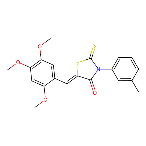 (5Z)-3-(3-methylphenyl)-2-thioxo-5-(2,4,5-trimethoxybenzylidene)-1,3-thiazolidin-4-one structure