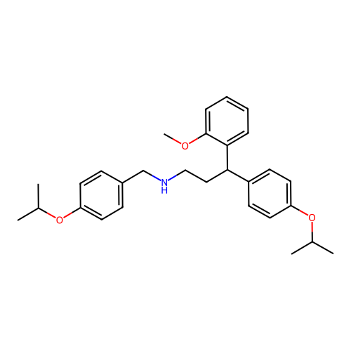 N-(4-isopropoxybenzyl)-3-(4-isopropoxyphenyl)-3-(2-methoxyphenyl)propan-1-amine structure