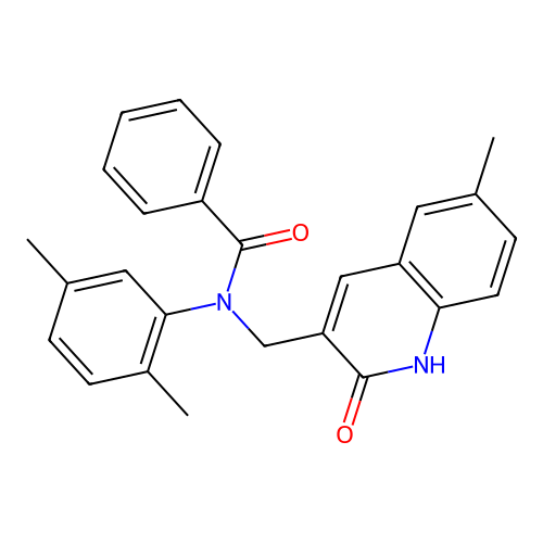 N-(2,5-dimethylphenyl)-N-((2-hydroxy-6-methylquinolin-3-yl)methyl)benzamide structure