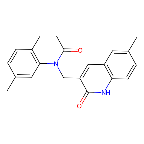 N-(2,5-dimethylphenyl)-N-[(6-methyl-2-oxo-1H-quinolin-3-yl)methyl]acetamide structure