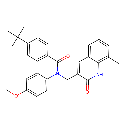 4-(tert-butyl)-N-((2-hydroxy-8-methylquinolin-3-yl)methyl)-N-(4-methoxyphenyl)benzamide structure