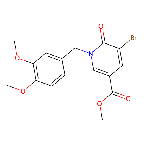 Methyl 5-bromo-1-[(3,4-dimethoxyphenyl)methyl]-6-oxopyridine-3-carboxylate structure