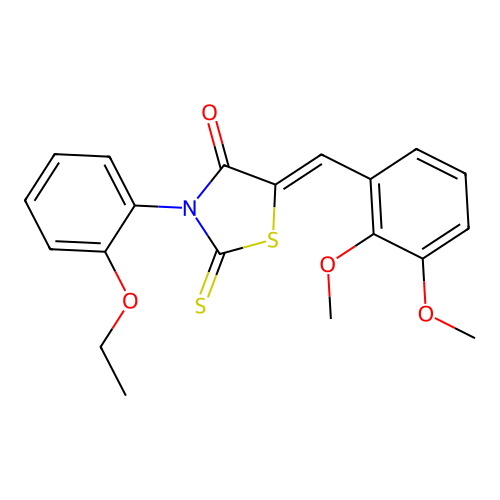 (5Z)-5-(2,3-dimethoxybenzylidene)-3-(2-ethoxyphenyl)-2-thioxo-1,3-thiazolidin-4-one structure