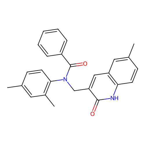 N-(2,4-dimethylphenyl)-N-((2-hydroxy-6-methylquinolin-3-yl)methyl)benzamide structure