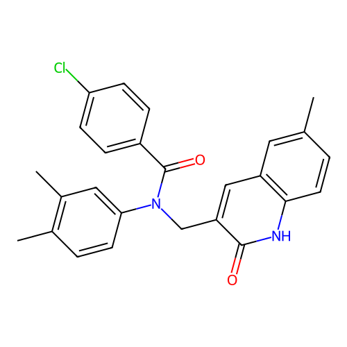 4-chloro-N-(3,4-dimethylphenyl)-N-((2-hydroxy-6-methylquinolin-3-yl)methyl)benzamide structure