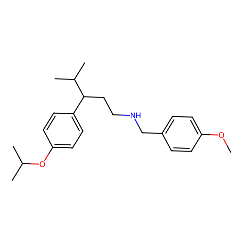 3-(4-isopropoxyphenyl)-N-(4-methoxybenzyl)-4-methylpentan-1-amine structure