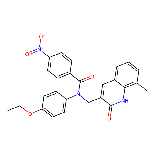 N-(4-ethoxyphenyl)-N-((2-hydroxy-8-methylquinolin-3-yl)methyl)-4-nitrobenzamide structure