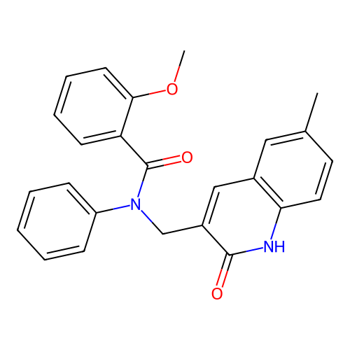 2-methoxy-N-[(6-methyl-2-oxo-1H-quinolin-3-yl)methyl]-N-phenylbenzamide structure