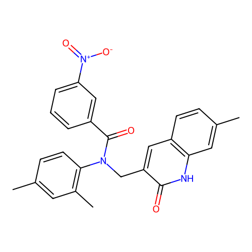 N-(2,4-dimethylphenyl)-N-((2-hydroxy-7-methylquinolin-3-yl)methyl)-3-nitrobenzamide structure