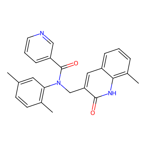 N-(2,5-dimethylphenyl)-N-((2-hydroxy-8-methylquinolin-3-yl)methyl)nicotinamide structure