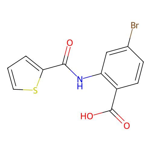 4-Bromo-2-[(thiophene-2-carbonyl)-amino]-benzoic acid structure