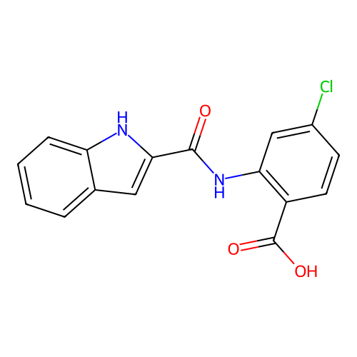 4-chloro-2-(1H-indole-2-carbonylamino)benzoic acid structure