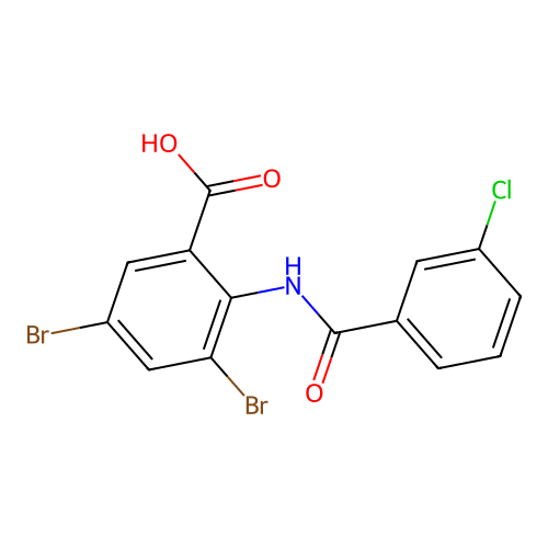 3,5-Dibromo-2-(3-chloro-benzoylamino)-benzoic acid structure