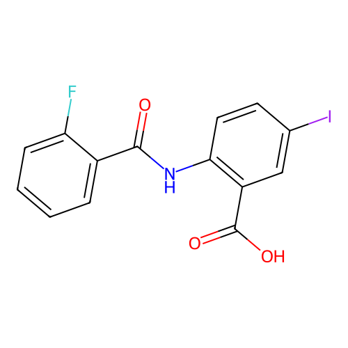 5-Iodo-2-(2-fluoro-benzoylamino)-benzoic acid structure