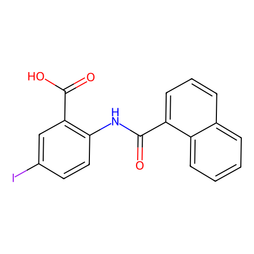 5-Iodo-2-[(naphthalene-1-carbonyl)-amino]-benzoic acid structure