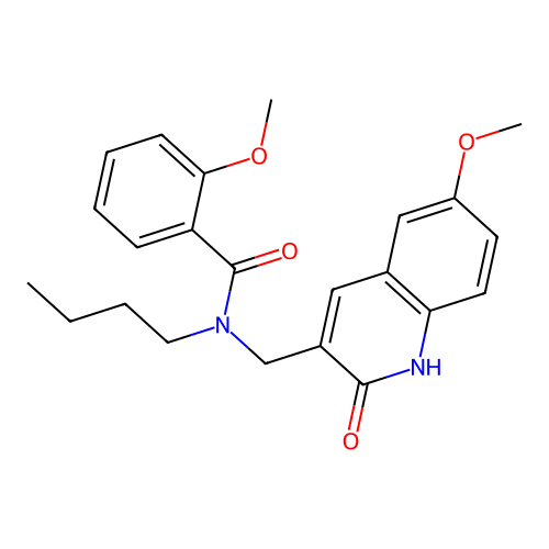 N-butyl-N-((2-hydroxy-6-methoxyquinolin-3-yl)methyl)-2-methoxybenzamide structure