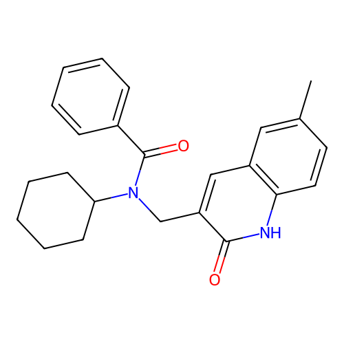 N-cyclohexyl-N-[(6-methyl-2-oxo-1H-quinolin-3-yl)methyl]benzamide structure