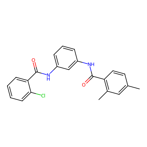 N-(3-{[(2-chlorophenyl)carbonyl]amino}phenyl)-2,4-dimethylbenzamide structure