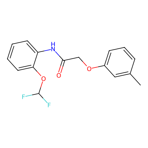 N-[2-(difluoromethoxy)phenyl]-2-(3-methylphenoxy)acetamide structure