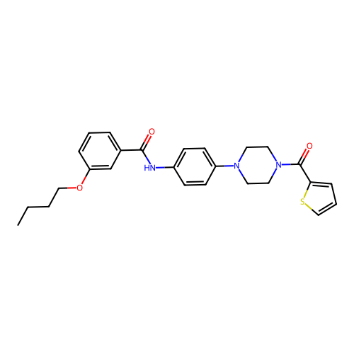 3-butoxy-N-{4-[4-(thiophen-2-ylcarbonyl)piperazin-1-yl]phenyl}benzamide structure