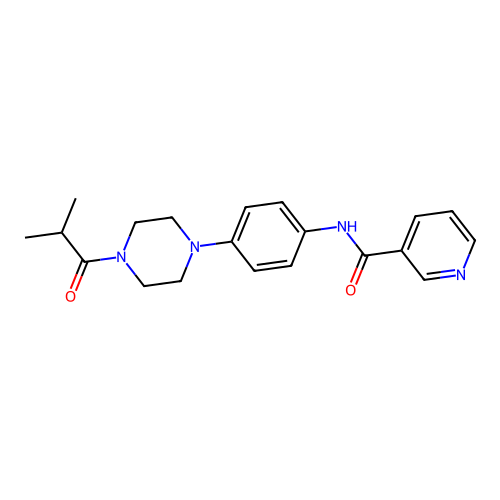 N-{4-[4-(2-methylpropanoyl)piperazin-1-yl]phenyl}pyridine-3-carboxamide structure