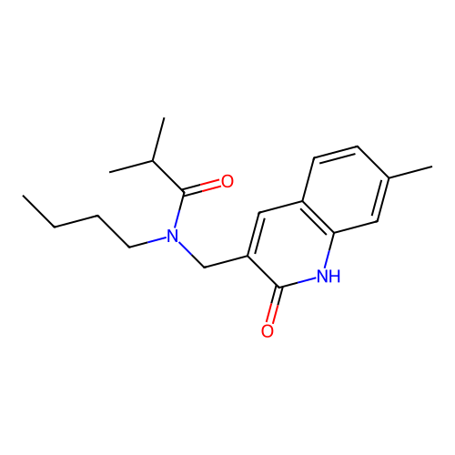 N-butyl-2-methyl-N-[(7-methyl-2-oxo-1H-quinolin-3-yl)methyl]propanamide structure