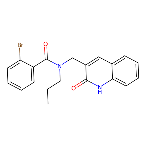 2-bromo-N-[(2-oxo-1H-quinolin-3-yl)methyl]-N-propylbenzamide structure
