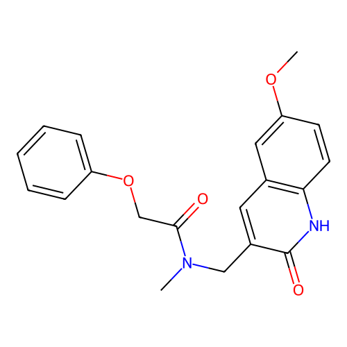 N-[(6-methoxy-2-oxo-1,2-dihydroquinolin-3-yl)methyl]-N-methyl-2-phenoxyacetamide structure