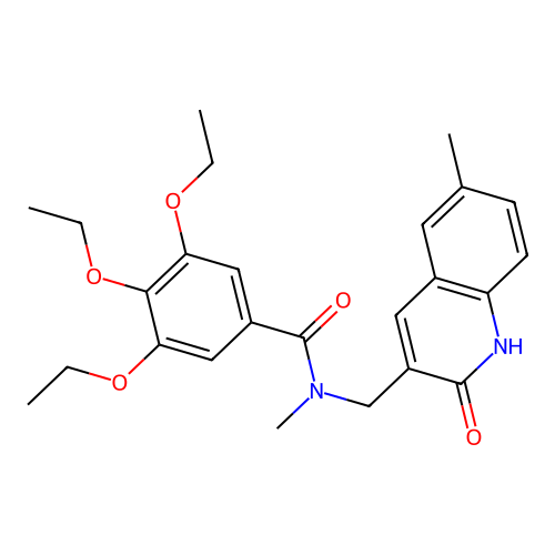 3,4,5-triethoxy-N-((2-hydroxy-6-methylquinolin-3-yl)methyl)-N-methylbenzamide structure