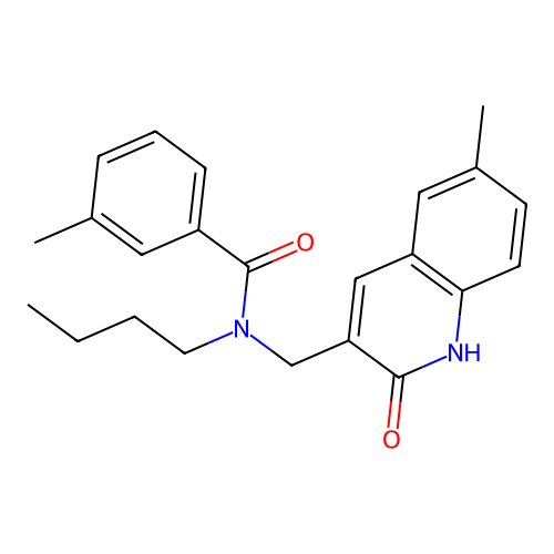 N-butyl-3-methyl-N-[(6-methyl-2-oxo-1H-quinolin-3-yl)methyl]benzamide structure