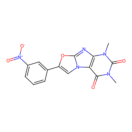 1,3-dimethyl-7-(3-nitrophenyl)oxazolo[2,3-f]purine-2,4(1H,3H)-dione structure