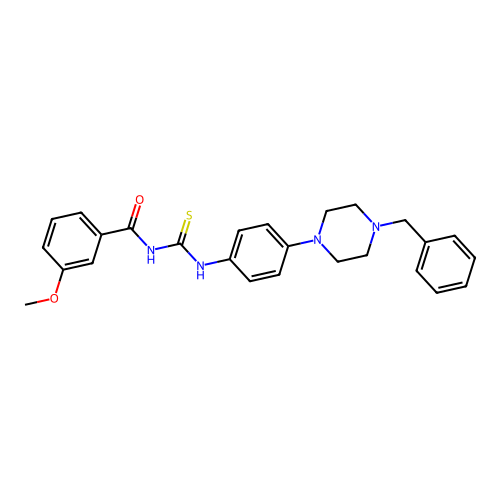 N-((4-(4-benzylpiperazin-1-yl)phenyl)carbamothioyl)-3-methoxybenzamide structure