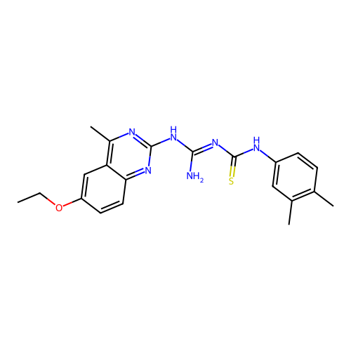 1-(3,4-dimethylphenyl)-3-[N-(6-ethoxy-4-methylquinazolin-2-yl)carbamimidoyl]thiourea structure
