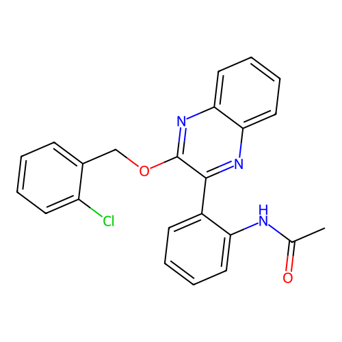 N-(2-(3-((2-chlorobenzyl)oxy)quinoxalin-2-yl)phenyl)acetamide structure