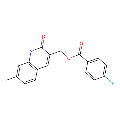 (7-methyl-2-oxo-1H-quinolin-3-yl)methyl 4-fluorobenzoate structure