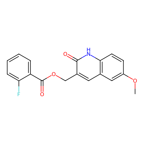 (6-methoxy-2-oxo-1H-quinolin-3-yl)methyl 2-fluorobenzoate structure