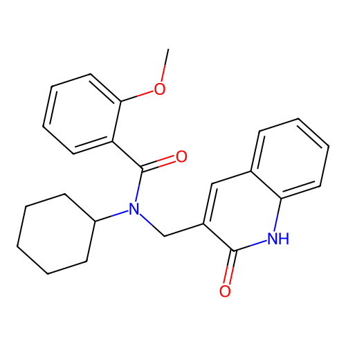 N-cyclohexyl-2-methoxy-N-[(2-oxo-1H-quinolin-3-yl)methyl]benzamide structure