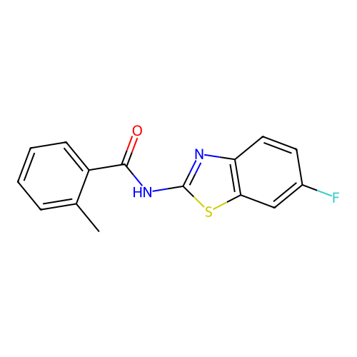 N-(6-fluoro-1,3-benzothiazol-2-yl)-2-methylbenzamide structure