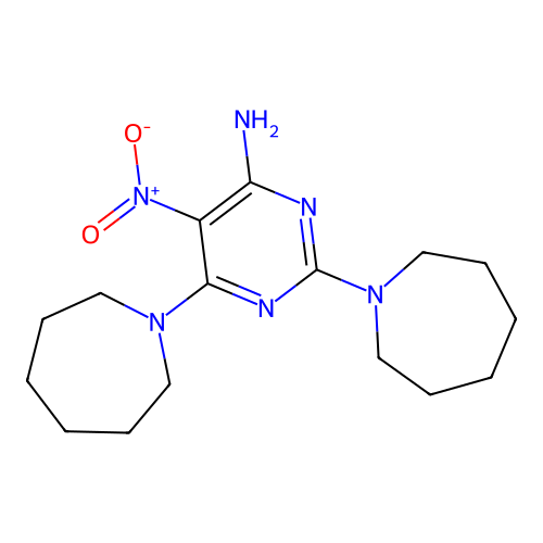 2,6-Bis(azepan-1-yl)-5-nitropyrimidin-4-amine structure