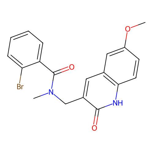 2-bromo-N-[(6-methoxy-2-oxo-1,2-dihydroquinolin-3-yl)methyl]-N-methylbenzamide structure