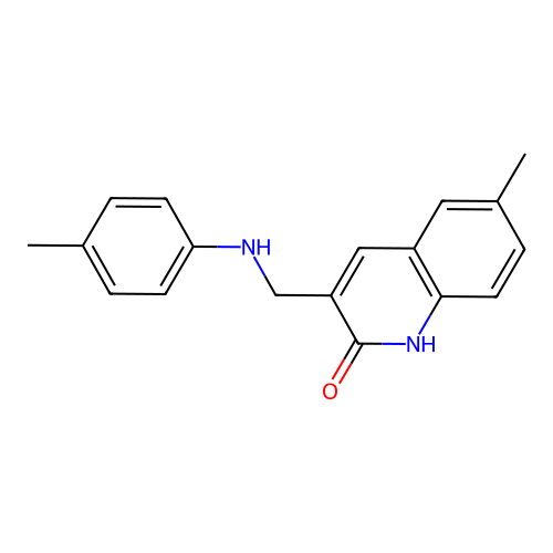 6-methyl-3-{[(4-methylphenyl)amino]methyl}quinolin-2(1H)-one structure