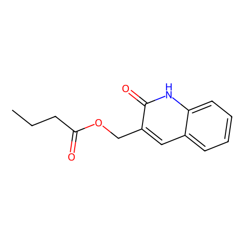 (2-Oxo-1,2-dihydroquinolin-3-yl)methyl butanoate structure