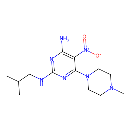 [4-Amino-6-(4-methylpiperazinyl)-5-nitropyrimidin-2-yl](2-methylpropyl)amine structure