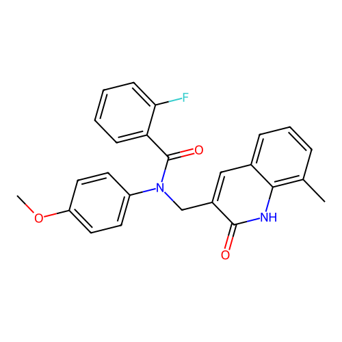 2-fluoro-N-((2-hydroxy-8-methylquinolin-3-yl)methyl)-N-(4-methoxyphenyl)benzamide structure