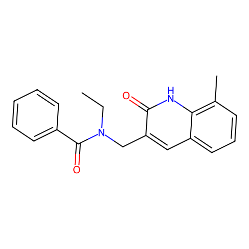 N-ethyl-N-[(8-methyl-2-oxo-1H-quinolin-3-yl)methyl]benzamide structure