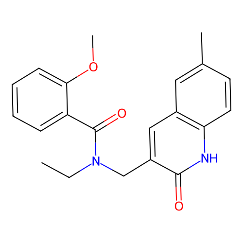 N-ethyl-2-methoxy-N-[(6-methyl-2-oxo-1H-quinolin-3-yl)methyl]benzamide structure