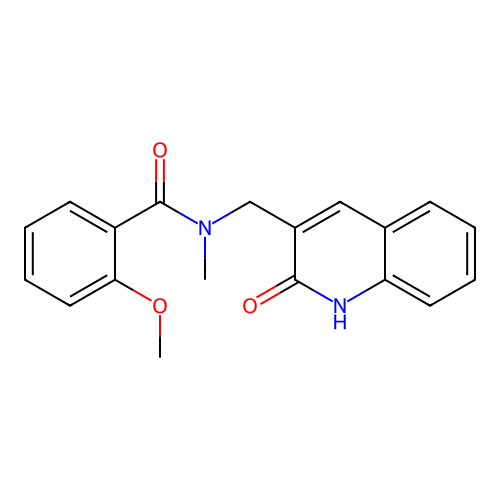 2-methoxy-N-methyl-N-[(2-oxo-1H-quinolin-3-yl)methyl]benzamide structure